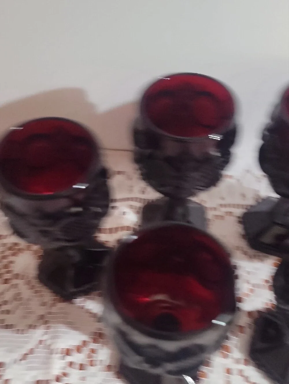 Vintage Avon Ruby Red 1876 Cape Cod  Wine Gobkets Set Of 6